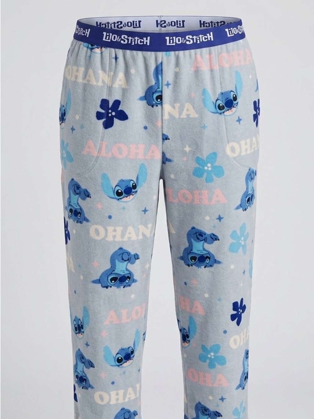 Disney Lilo & Stitch Ohana Aloha Fleece Pajama Pants 2X (18W/20W) Blue